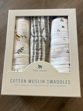 Brand new Little Unicorn Cotton Muslin Swaddles Blanket 3 Pack | FOREST FRIENDS